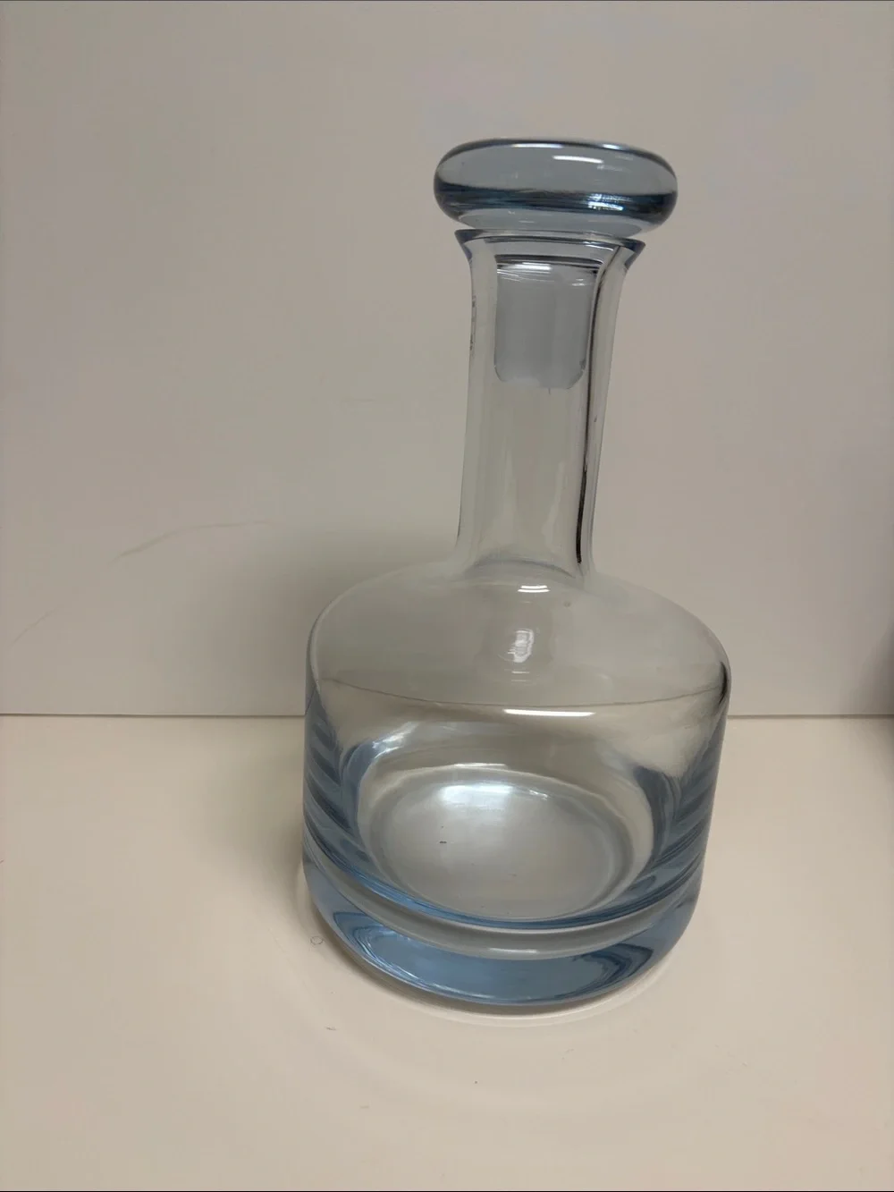 Clear Light Blue Glass Decanter from Norway